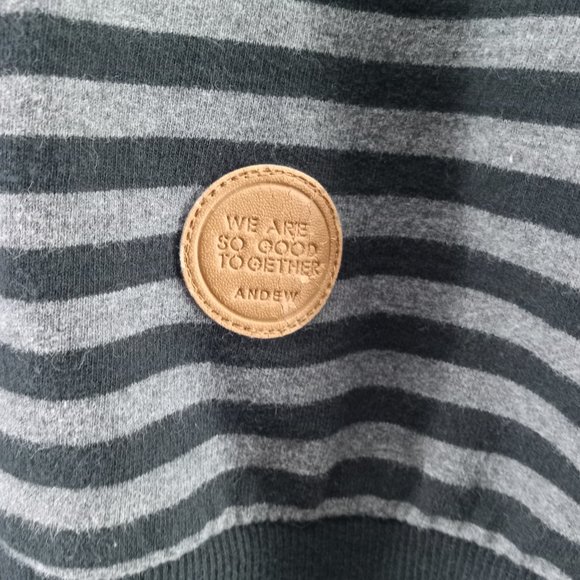 andew gens chic casual stripes sweater size medium - Picture 2 of 9